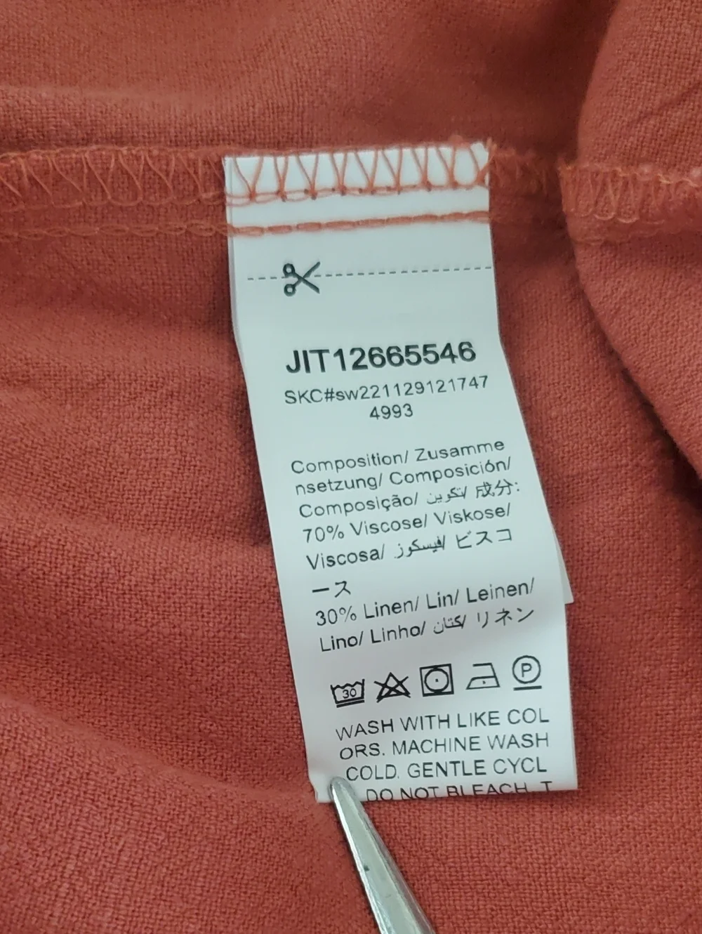 Emery Rose Terracotta Linen Shorts Paperbag Waist Pockets 4" Inseam Size XL NWT - Picture 6 of 7